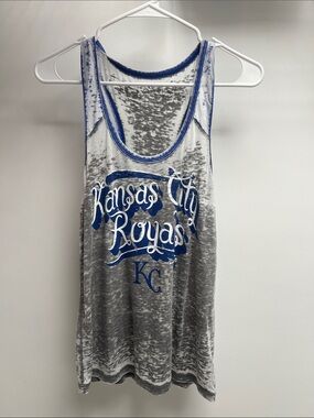 5th & Ocean Gray and Blue Kansas City Royals Burnout Tank